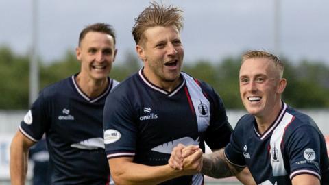 Falkirk players celebrating