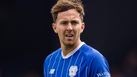 Ryan Wintle playing for Cardiff City against Luton Town