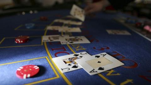 A blackjack table