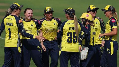 Hampshire celebrate a wicket