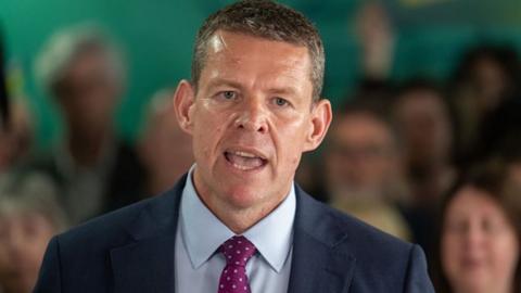 Rhun ap Iorwerth speaking after winning his seat