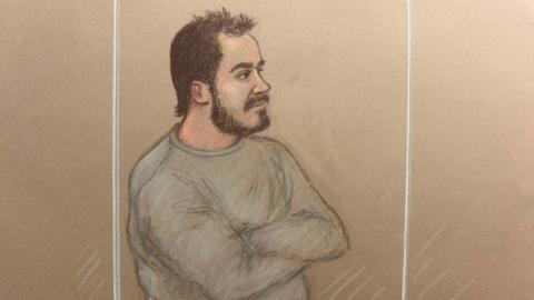 Court sketch of suspect Joshua Kerry