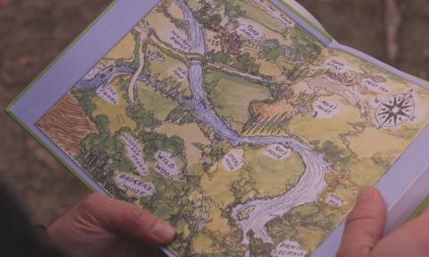 page from wind in willows book showing the map of area
