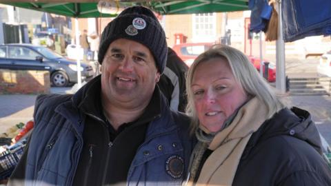 Michelle and her husband Gordon who ran a fruit and veg stall