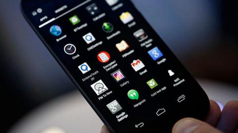 A close-up view of someone holding a smartphone.