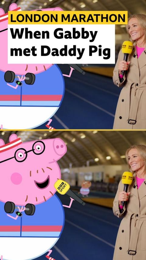 Gabby Logan speaks to animation of Daddy Pig