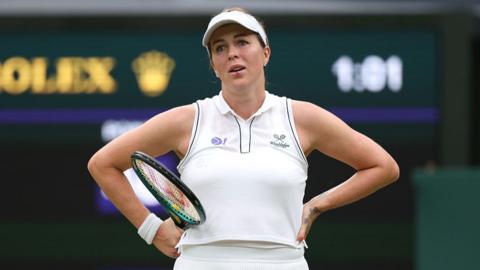 Anastasia Pavlyuchenkova shows her frustration at Wimbledon