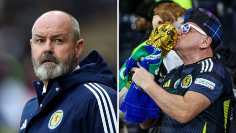 Steve Clarke and a Scotland fan