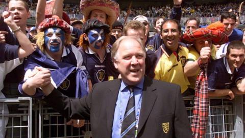 Craig Brown with Scotland fans at France 98