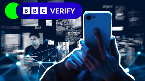 A graphic showing misninformation with the BBC Verify logo imposed upon it