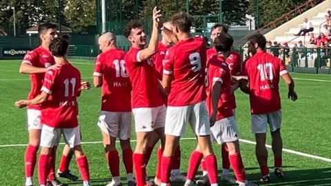 Jersey Bulls celebrate a goal