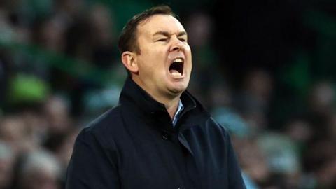 Ross County manager Derek Adams is seen during the Cinch Scottish Premiership match between Celtic FC and Ross County FC at Celtic Park Stadium on January 27, 2024 in Glasgow, Scotland