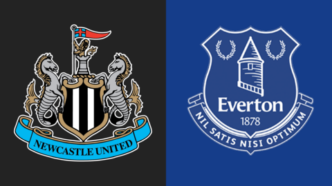 Newcastle United and Everton club badges