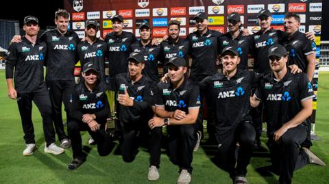New Zealand with the ODI series trophy