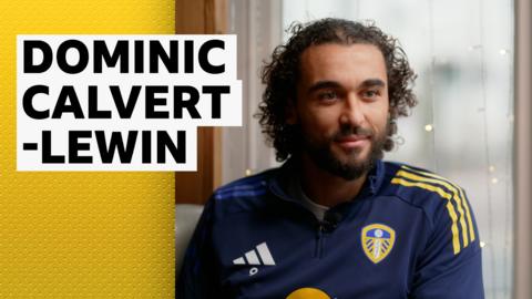 Dominic Calvert-Lewin, sitting in a cafe in Leeds training kit