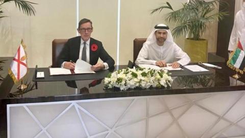 Jersey and United Arab Emirates business deal signing