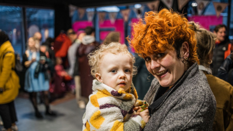 Woman holding baby