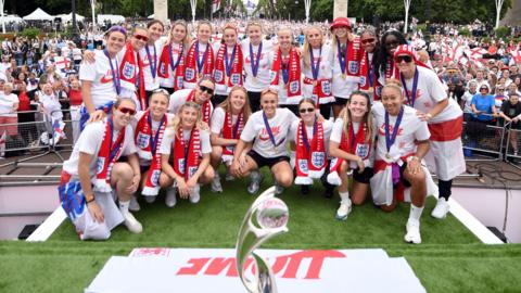 England celebrate winning Euro 2025