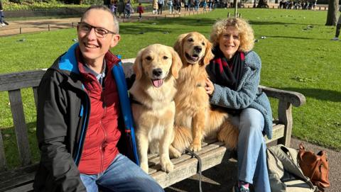 Mr and Mrs Towle with You Tube famous dogs, Ellie and Emma