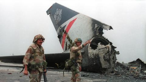 Wreckage of BA 149