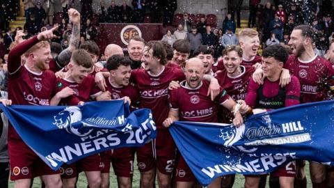 Stenhousemuir players celebrate