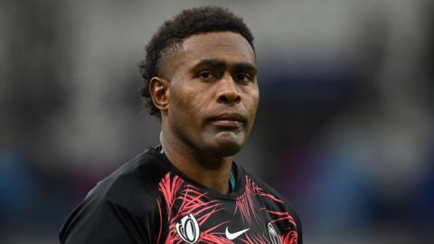 Viliame Mata standing on the field for Fiji during the 2023 Rugby World Cup