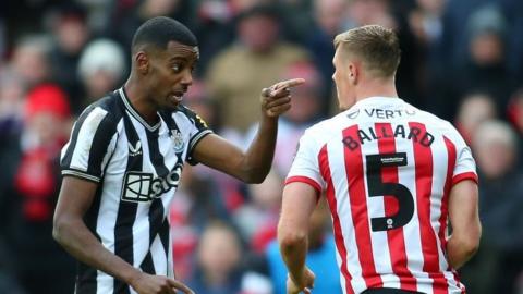 Alexander Isak and Dan Ballard