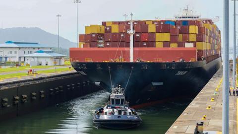 A view from an event marking the 10th anniversary of the inauguration of the expanded Panama Canal in Panama City, Panama, on 26 June, 2026.