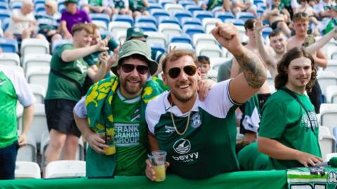 Hibs fans in Pristina