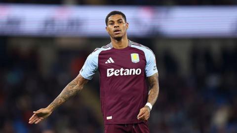 Marcus Rashford playing for Aston Villa
