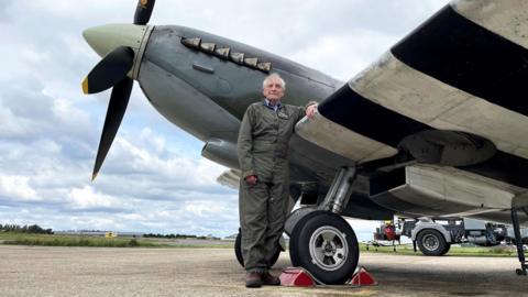 Bill Innes with the Spitfire