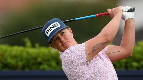 Chloe Williams plays a shot during final qualifying for the AIG Women's Open 