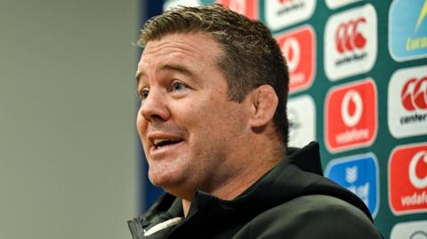 John Fogarty speaks to reporters in Dublin on Monday