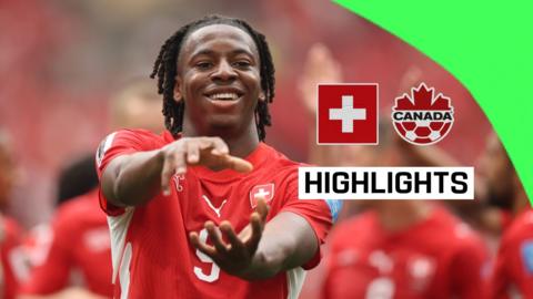 Johan Manzambi celebrates a goal with a big smile as Switzerland faced Canada in the 2026 World Cup