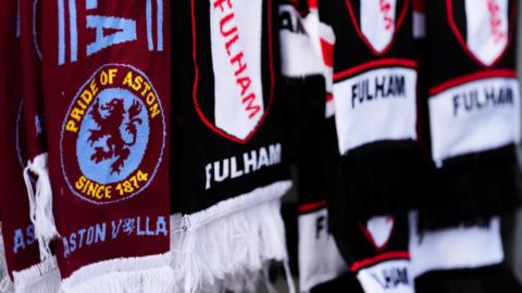 Aston Villa and Fulham scarves
