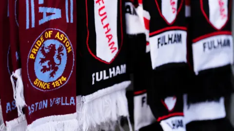 Aston Villa and Fulham scarves