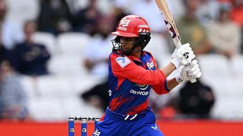 Delhi Capitals' Jemimah Rodrigues plays a shot