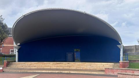 The blue stage in Withernsea