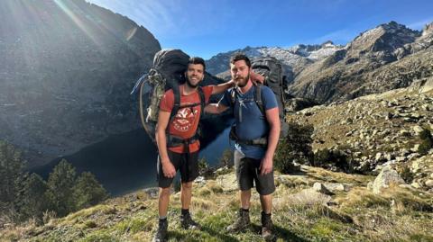 Family handout photo of British hikers Aziz Ziriat (left) and Samuel Harris (Sam Harris), who have been missing in Italy's Dolomite mountains for nearly a week.