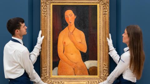 Piece by Amedeo Modigliani, Nu assis au collier, featuring a nude woman.