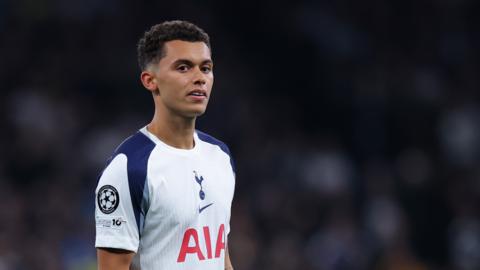 Brennan Johnson looks on for Tottenham