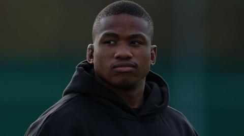 South African prop Cebo Dlamini watching Dragons training