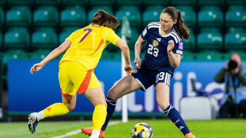 Scotland and Belgium battle for possession