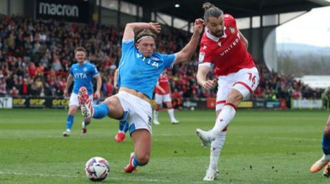 Striker Jay Rodriguez scores for Wrexham