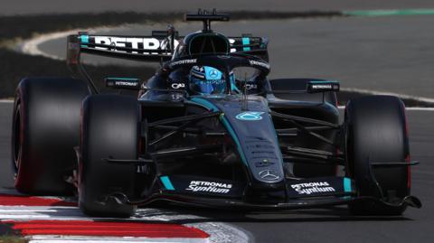 Mercedes' George Russell in British Grand Prix qualifing