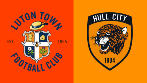 Luton Town and Hull City's club badges