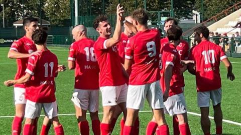 Jersey Bulls celebrate a goal