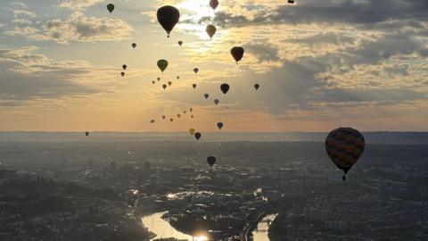 A view of balloons across Bristol