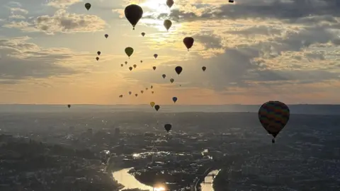 A view of balloons across Bristol