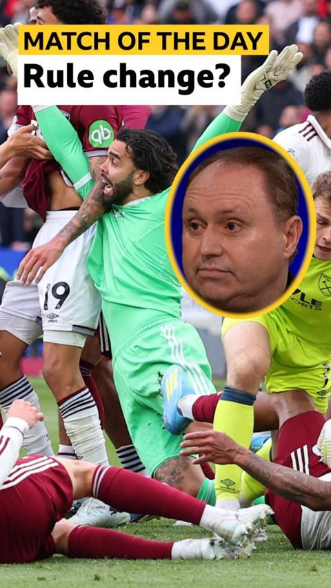 Darren Cann and a picture of David Raya